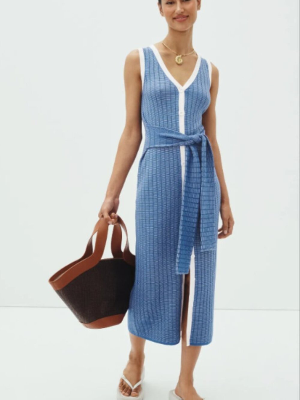 RTR-203 Toccin Bex Tie Front Midi Dress